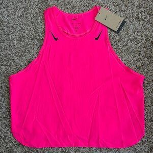 Nike Women’s Large AeroSwift Dri-FIT ADV Racing Cropped Tank Top Pink FN2713-645